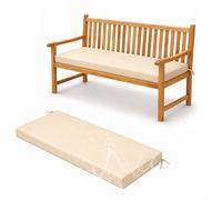 Premium Outdoor Garden Bench Cushion 5 cm Thick, Waterproof Polyester, Non-Slip, Removable & Machine Washable High-Density Foam Seat Pad for Patio, Balcony,off white,110x60x5cm
