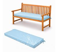Premium Outdoor Garden Bench Cushion 5 cm Thick, Waterproof Polyester, Non-Slip, Removable & Machine Washable High-Density Foam Seat Pad for Patio, Balcony,light blue,110x35x5cm