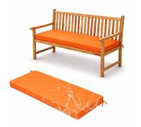 Premium Outdoor Garden Bench Cushion 5 cm Thick, Waterproof Polyester, Non-Slip, Removable & Machine Washable High-Density Foam Seat Pad for Patio, Balcony,orange,110x60x5cm