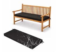 Premium Outdoor Garden Bench Cushion 5 cm Thick, Waterproof Polyester, Non-Slip, Removable & Machine Washable High-Density Foam Seat Pad for Patio, Balcony,black,110x50x5cm