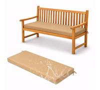 Premium Outdoor Garden Bench Cushion 5 cm Thick, Waterproof Polyester, Non-Slip, Removable & Machine Washable High-Density Foam Seat Pad for Patio, Balcony,khaki,110x80x5cm