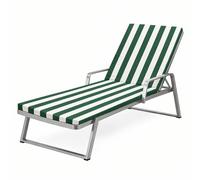 Premium Outdoor Sun Lounger Cushion Quick Dry Foam Removable Cover Multiple Thickness Options for Garden Pool Beach Vibrant Green 203x66x8cm