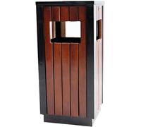 Premium Outdoor Wooden Litter Bin with Built-in Ashtray - Eco-Friendly Trash Can for Parks Gardens and Patios - Durable Stylish and Easy to Clean