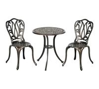Premium Outsunny 3-Piece Patio Bistro Set | Outdoor Table Set w/ Umbrella Hole |