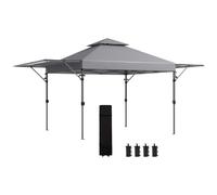 Premium Outsunny Pop Up Gazebo - 5x3(m), Dual Awning, Grey