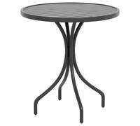 Premium Outsunny Round Garden Table - High-Quality Steel Frame, Slat Top - Guara