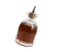 Premium Oval Striped Glass Bottle 90ml for Absinthe with Gold Lid Home Decor Elliptical Striped Absinth Bottle Premium Liquor Storage Container Artistic House Club Accessory Small Drink Glass Jar