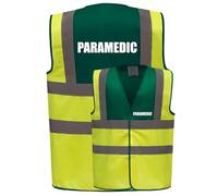 Premium Paramedic Yellow Green Hi Vis Viz Reflective Safety Vest Waistcoat, Reflective High Visibility, Large