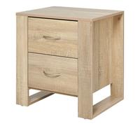 Premium Particle Board 2-Drawer Bedside Table - Natural