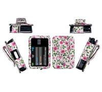 Premium Patterned Holster (with Belt Clip/Metal Loop/Lanyard) for Tandem Diabetes Care Insulin Pump T:Slim X2 (All Models) (White-Catharanthus)