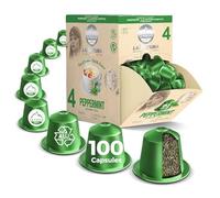Premium Peppermint Tea, 100 Tea Capsules Compatible with Nespresso Capsule Machines, Its Intense, Natural Peppermint Flavour, This Tea Offers an Invigorating Experience La Natura Lifestyle