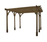 Premium Pergola 6 Post - L420 x W420 x H270 cm - Rustic Brown Rutland County Garden Furniture Ltd Brown One Size