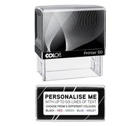 Premium Personalised Custom Made Self-Inking Business Company Address Rubber Ink Stamp - Up to 6 Lines of Customised Text - 70 x 30mm