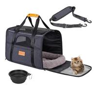 Premium Pet Carrier Travel Bag Foldable Lightweight Cat Carrier Bag Top Opening Dog Carrier Bags with Handles Portable Puppy Carrier with Removable Mat Dog Carry Bag Pet Carriers for Cats and Dogs L