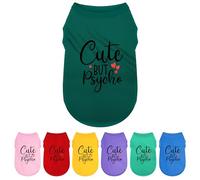 Premium Pet Clothes: Sleeveless Tank Top Dog Shirts - Soft Polyester Vest with 'Cute but Psycho' Playful Print for Small/Medium Breeds Dark Green M