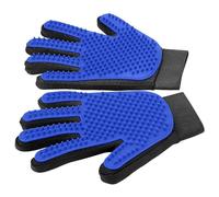 Premium Pet Deshedding Gloves 1 Pair Blue, Gentle De-Shedding Brush for Long & Short Haired Dogs & Cats, Effective Hair Removal Mitt for Bathing Grooming