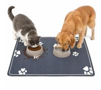Premium Pet Feeding Mat for Cats and Dogs, 30x50cm Grey Diatom Mud Dog Food Mat, Super Absorbent Quick Dry Dog Bowl Mat, Non Slip Splash Proof Cat Food Mat for Messy Drinkers