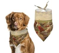Premium Pet Scarf, Chickens and Farm Print Soft & Breathable Triangle Bandana for Dogs & Cats, Perfect for Daily Wear Or Special Occasions