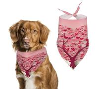 Premium Pet Scarf, Heart Tree Print Soft & Breathable Triangle Bandana for Dogs & Cats, Perfect for Daily Wear Or Special Occasions