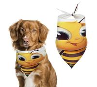 Premium Pet Scarf, Honey Beem Print Soft & Breathable Triangle Bandana for Dogs & Cats, Perfect for Daily Wear Or Special Occasions