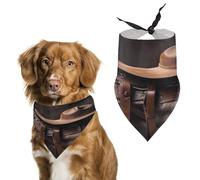 Premium Pet Scarf, Horse Saddle with A Cowboy Hat Wild Print Soft & Breathable Triangle Bandana for Dogs & Cats, Perfect for Daily Wear Or Special Occasions