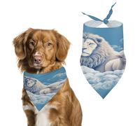 Premium Pet Scarf, Lamb with A Lion On The Clouds Print Soft & Breathable Triangle Bandana for Dogs & Cats, Perfect for Daily Wear Or Special Occasions