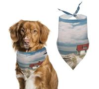 Premium Pet Scarf, Lighthouse Backdrop Print Soft & Breathable Triangle Bandana for Dogs & Cats, Perfect for Daily Wear Or Special Occasions