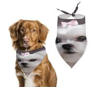 Premium Pet Scarf, Lovely Maltese Dog Print Soft & Breathable Triangle Bandana for Dogs & Cats, Perfect for Daily Wear Or Special Occasions