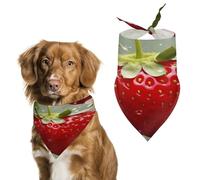 Premium Pet Scarf, Lovely Strawberry Print Soft & Breathable Triangle Bandana for Dogs & Cats, Perfect for Daily Wear Or Special Occasions