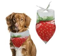 Premium Pet Scarf, Lovely Strawberry Print Soft & Breathable Triangle Bandana for Dogs & Cats, Perfect for Daily Wear Or Special Occasions