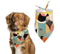 Premium Pet Scarf, Mid-Century Modern Art Cat Print Soft & Breathable Triangle Bandana for Dogs & Cats, Perfect for Daily Wear Or Special Occasions