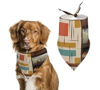 Premium Pet Scarf, Mid Century Modern Print Soft & Breathable Triangle Bandana for Dogs & Cats, Perfect for Daily Wear Or Special Occasions