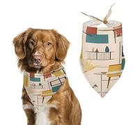 Premium Pet Scarf, Mid Century Modern Print Soft & Breathable Triangle Bandana for Dogs & Cats, Perfect for Daily Wear Or Special Occasions