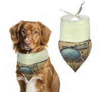 Premium Pet Scarf, Music Drum in Field Print Soft & Breathable Triangle Bandana for Dogs & Cats, Perfect for Daily Wear Or Special Occasions