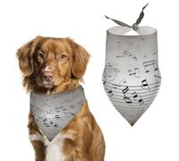Premium Pet Scarf, Music Note Wall Print Soft & Breathable Triangle Bandana for Dogs & Cats, Perfect for Daily Wear Or Special Occasions