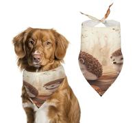 Premium Pet Scarf, Nature Lovely Hedgehog Lovers Print Soft & Breathable Triangle Bandana for Dogs & Cats, Perfect for Daily Wear Or Special Occasions