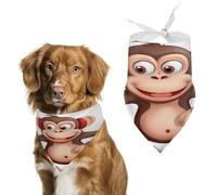 Premium Pet Scarf, Naughty Monkey Print Soft & Breathable Triangle Bandana for Dogs & Cats, Perfect for Daily Wear Or Special Occasions