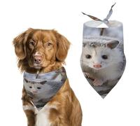 Premium Pet Scarf, Opossum in Snow Print Soft & Breathable Triangle Bandana for Dogs & Cats, Perfect for Daily Wear Or Special Occasions
