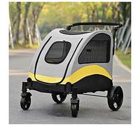 Premium Pet Stroller Pushchair for Disabled Cats Dogs Large Dog Strollers Foldable Breathable Carrier Dog Pram with Large Rear Wheels Bearing Weight 130 Lbs