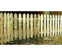 Premium Picket Spiked Garden Fencing Pales Timber Treated Wood Fencing Boards (3'' x 4ft) Rounded Top Planed and Smooth Round top Picket pales, Fencing pales UK (20)