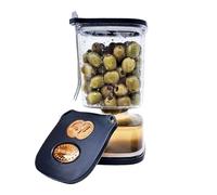 Premium Pickle Storage Container, Airtight Leak-Proof Food Storage with Built-in Strainer, Durable, Perfect for Vegetables, Fruits, Dill, Jalapenos, Capers, Kosher, Kitchen Organization