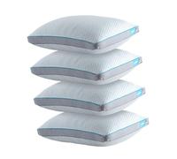 Premium Pillows 4 Pack Hotel Quality Hybrid Neck Pillow For Bed Stomach Back Side Sleepers Filled With Shredded Memory Foam Pillow And Down Alternative Hypoallergenic Soft Breathable Bamboo Fabric