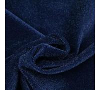 Premium Plain Shimmer Sparkle Velvet Dress Fabric Craft Fashion 2 Way Stretch (1 Metre, Navy Blue 1945)