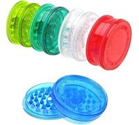 Premium Plastic Herb Grinder - 3 Part Grinder Plastic with Magnetic Lid & Shark Teeth, Portable Spice & Grinders Herb, Assorted Colours, Durable Pocket Size (60mm, 2, Count)