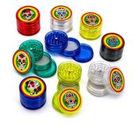 Premium Plastic Herb Grinder, Portable 50mm,60mm, Spice Grinder with Magnetic Lid, 4-Part, Grinder with Shark Tooth Shredding Stash Storage (60mm Random Colour)