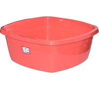 Premium Plastic Rounded Square Wash Basin Bowl 12.5L (Red)