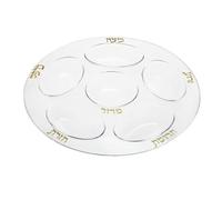 Premium Plastic Seder Plate for Passover | Built in Fillable Dividers | Elegant Clear and Gold Design | Perfect Pesach Seder Plate