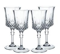 Premium Plastic Wine Glasses 10.25oz - Vintage Style - Unbreakable Reusable Polycarbonate Plastic Wine Glasses, Pack of 4