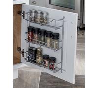 Premium Platinum Finish Steel 3 Shelf Wall Mounted Kitchen Spice Rack By Closetmaid