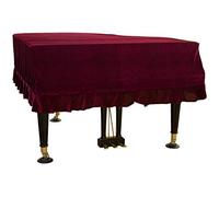 Premium Pleuche Grand Piano Cover,Decorative Anti-dust Blemish Scratch Piano Cover,170cm/66.9inches,Red